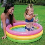 Piscina gonflabila pentru bebelusi, &Oslash;86x25 cm, Multicolora, 3 inele, CMCLASS