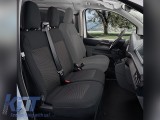 Tapiterie Kegel Tailor Made potrivita pentru doua scaune din fata 1+1 pe Ford Transit Custom, Volkswagen T7 dupa 2024, neagra cu gri Performance AutoT