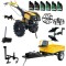 ProGARDEN Pachet Campo 1273 Alpine V2, Motocultor 12CP + PRS20-45 Prasitoare + Remorca RM500T+ Plug bilonat/rarita + Plug reversibil + Adaptor + 2 Rot