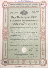 1000 Reichsmark titlu de stat Germania 1941 foto