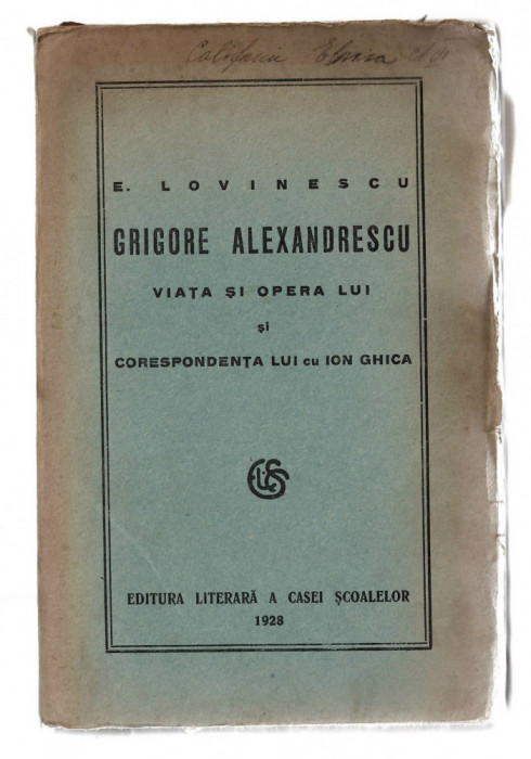 Grigore Alexandrescu - E. Lovinescu - Viata si opera lui/Corespondenta I. Ghica