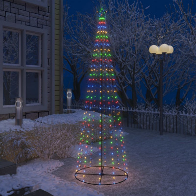 vidaXL Decorațiune brad Crăciun conic 330 LED-uri colorate 100x300 cm foto