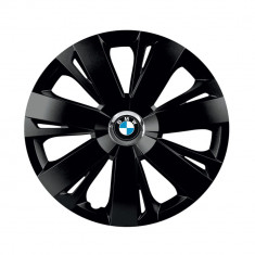 Set 4 capace roti Negre Cu Inel Cromat Energy pentru gama auto BMW, R16