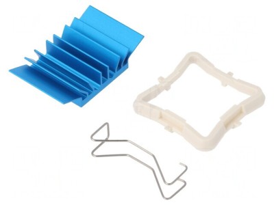 Radiator extrudat cu aripioare BGA albastru 21x21mm foto