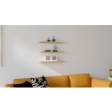 Raft de perete Muca, Stejar, 60 x 2 x 15 cm, 3 piese