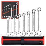 Cumpara ieftin Set chei combinate argintiu 8-22 mm, 8 piese din otel, chei fixe si inelare cu husa rulabila