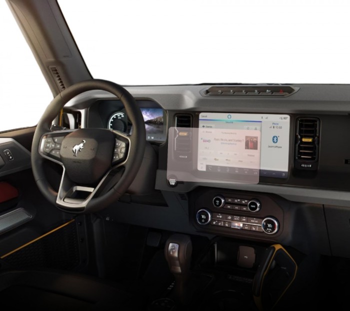 Folie protectie display navigatie Duragon, din silicon, pentru Ford Bronco Badlands 2024+, mata, anti-amprenta, kit instalare