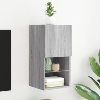 vidaXL Comodă TV cu lumini LED, gri sonoma, 30,5x30x60 cm 836997 foto