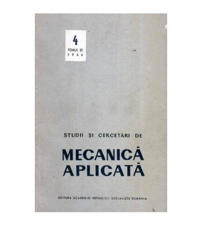 - Studii si cercetari de mecanica aplicata - Tomul 22 - 107517