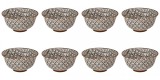 Set boluri, 8 piese, 250 ml, Ceramica, Negru