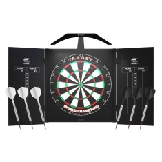 Pachet complet de darts ARC TARGET, bord, dulap, iluminator, 2 seturi sageti foto