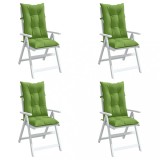 vidaXL Perne scaun spătar &icirc;nalt 4 buc. melanj verde 120x50x7 cm textil 4002362
