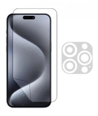 Set folie pentru Apple iPhone 15 Pro Max, protectie Ecran si Camera, din silicon foto