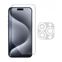 Set folie pentru Apple iPhone 15 Pro Max, protectie Ecran si Camera, din silicon
