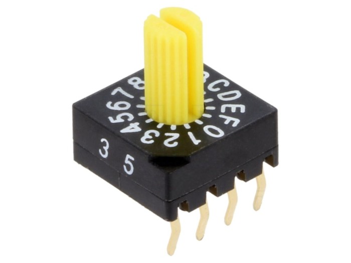 &Icirc;ntrerupător codificare PCB THT 2,54mm