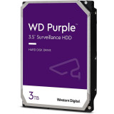 Hdd intern wd 3.5 3tb purple sata3 5400rpm 64mb surveillance hdd