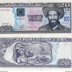 CUBA █ bancnota █ 20 Pesos █ 2019 █ P-122 █ UNC █