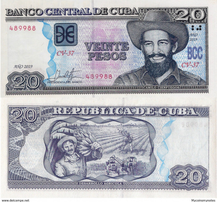 CUBA █ bancnota █ 20 Pesos █ 2019 █ P-122 █ UNC █