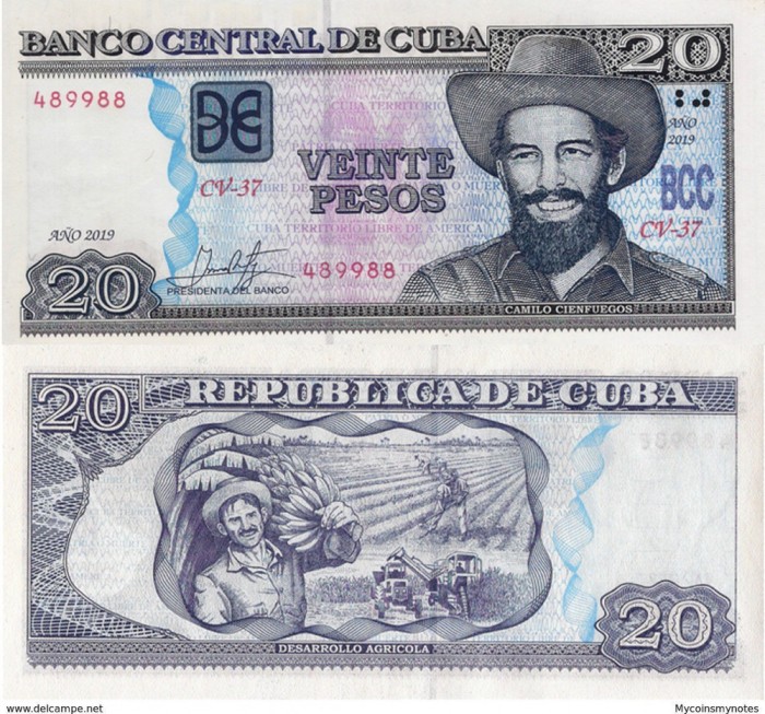 CUBA █ bancnota █ 20 Pesos █ 2019 █ P-122 █ UNC █