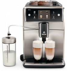 Espressor automat Saeco Xelsis SM7581/00, Sistem Latteduo, 12 selectii, 5 setari intensitate, Rasnita ceramica cu 12 trepte, AquaClean, Afisaj LCD, Ar foto