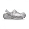 Saboti Crocs Classic Glitter Lined Clog Kids Argintiu - Silver, 20, 22, 23, 25, 27 - 29, 32 - 34, Gri