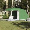 Cort Camping Impermeabil 5 Persoane vidaXL Verde cu Veranda + Folie Ploaie Detasabila, Dom, 450x275x228cm