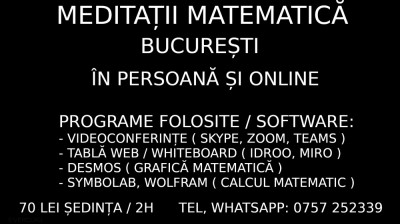 Ofer meditații la matematică pentru școală generală, liceu și facultate foto