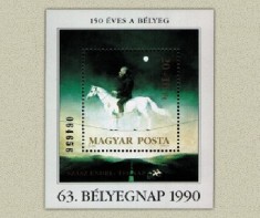 Ungaria 1990 - Ziua marcii postale-pictura, colita neuzata foto
