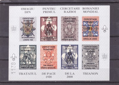 ROMANIA 2000 TRIANON BLOC NEDANTELAT SUPRATIPARIT IN ROMANA,MNH foto
