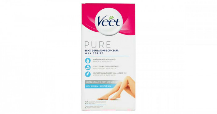 Veet Pure Hideggyanta szalagok &eacute;rz&eacute;keny bőrre 20db