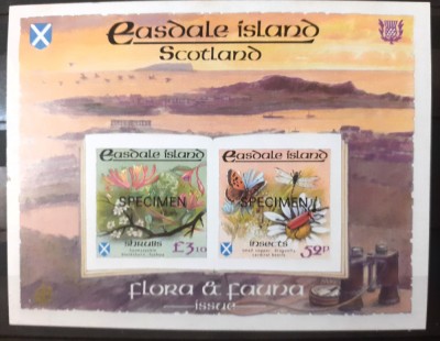 Easdale island flora, fauna, fluturi colita 2v., MNH foto