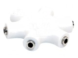 Splitter Jack 3,5mm 6x Alb 0,2m, Logilink