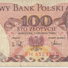 M1 - Bancnota foarte veche - Polonia - 100 zloti - 1988