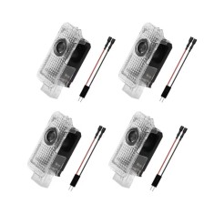Set 4 Bucati Emblema Logo LED Portiera dedicata Marca Auto Audi, BZRSH , Audi A3, A4, A5, A6, A7, Q3, Q5, Q7 Plug and Play, Alb