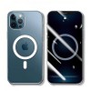 Husa protectie flippy pentru iphone 14 pro max mag safe, 2 in 1 incarcare si magnet, acril, rezistent la socuri, transparenta