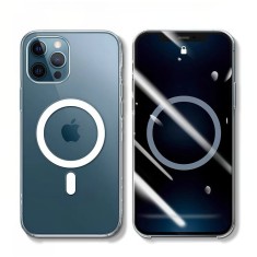 Husa protectie Flippy pentru iPhone 14 Pro Max Mag Safe, 2 in 1 incarcare si magnet, Acril, rezistent la socuri, Transparenta foto