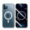 Husa protectie flippy pentru iphone 14 pro max mag safe, 2 in 1 incarcare si magnet, acril, rezistent la socuri, transparenta