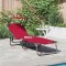 vidaXL Șezlong pliabil cu pernă Roșu 56 x 190 x 81cm țesătură 42003130