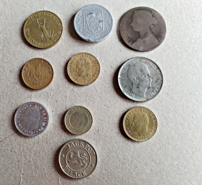 Lot 10 monede staine și romanesti circulate conform foto L1 foto