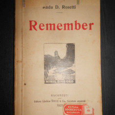 Radu D. Rosetti - Remember 1916-1919 (1921, prima editie)