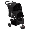 VidaXL Cărucior pliabil pentru c&acirc;ini negru 80x46x98 cm țesătură Oxford 172196
