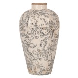 Cumpara ieftin Vaza flori ceramica gri bej &Oslash; 17x30 cm