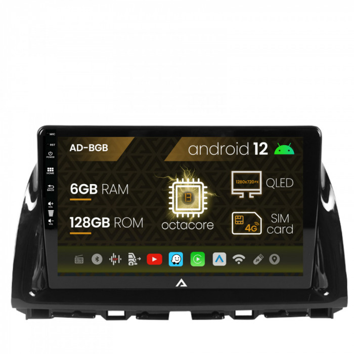 Navigatie Mazda CX-5 (2012-2015), Android 12, B-Octacore 6GB RAM + 128GB ROM, 9 Inch - AD-BGB9006+AD-BGRKIT319