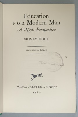 EDUCATION FOR MODERN MAN , A NEW PERSPECTIVE by SIDNEY HOOK , 1963 foto
