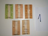Cumpara ieftin LOT 5 BILETE TREN CFR -SUCEAVA ,BOTOSANI,MIERCUREA CIUC,PITESTI