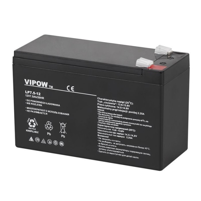 Acumulator gel plumb Vipow, 12 V, 7.5 Ah Acumulator gel plumb Vipow, 12 V, 7.5 Ah