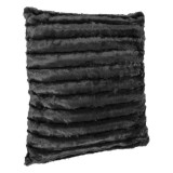 Perna Decorativa de Iarna din Imitatie de Blana Neagra cu Dungi