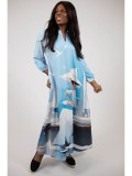 Cumpara ieftin ROCHIE MAXI CU BUZUNARE SI MANECA LUNGA LADY AND THE SEA TALIE UNICA Multicolora