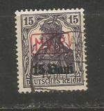 No(08)timbre*ROMANIA 1917 POSTA GERMANA SUPRATIPAR MVIR CU LITERE LATINE IN CHENAR -STAMPILAT- deparaiat