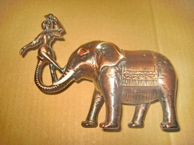 A462-Statuie elefant cu Indian metal bronzuit. foto